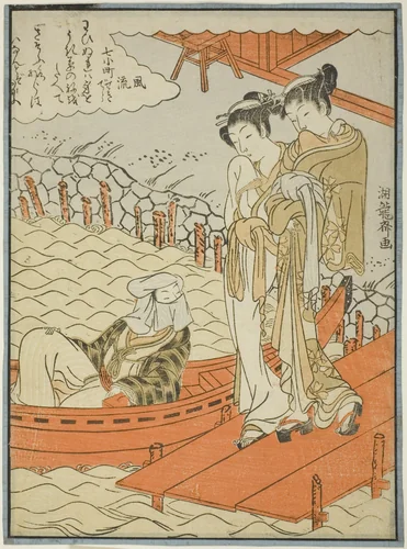 Ono no Komachi at Seki Temple, from the series The Seven Fashionable Komachi (Furyu nana Komachi) by Isoda Koryusai, print, 1765-1777