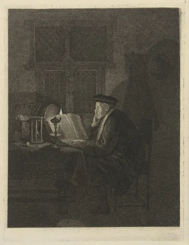 Filosoof in zijn studeerkamer by Johannes Pieter de Frey, print, 1796