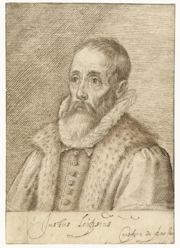 Portret van Justus Lipsius by Crispijn van de Passe, drawing, 1575
