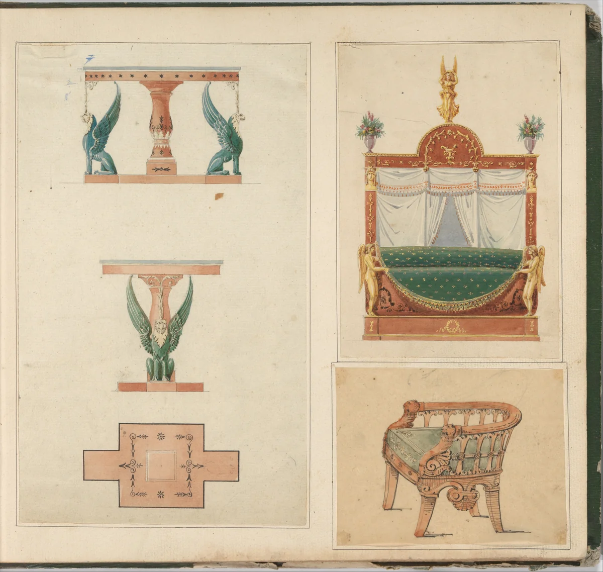 Designs for Furniture by Pierre Antoine Bellangé, book, 1795-1845