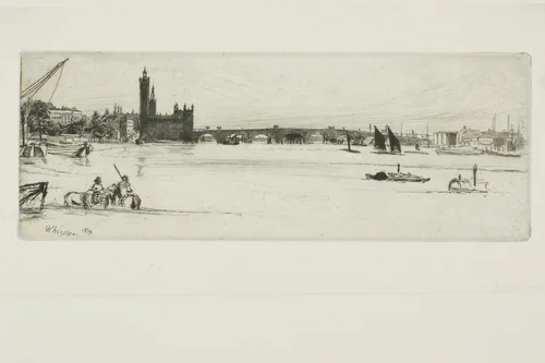 Old Westminster Bridge by James McNeill Whistler, print, 1859