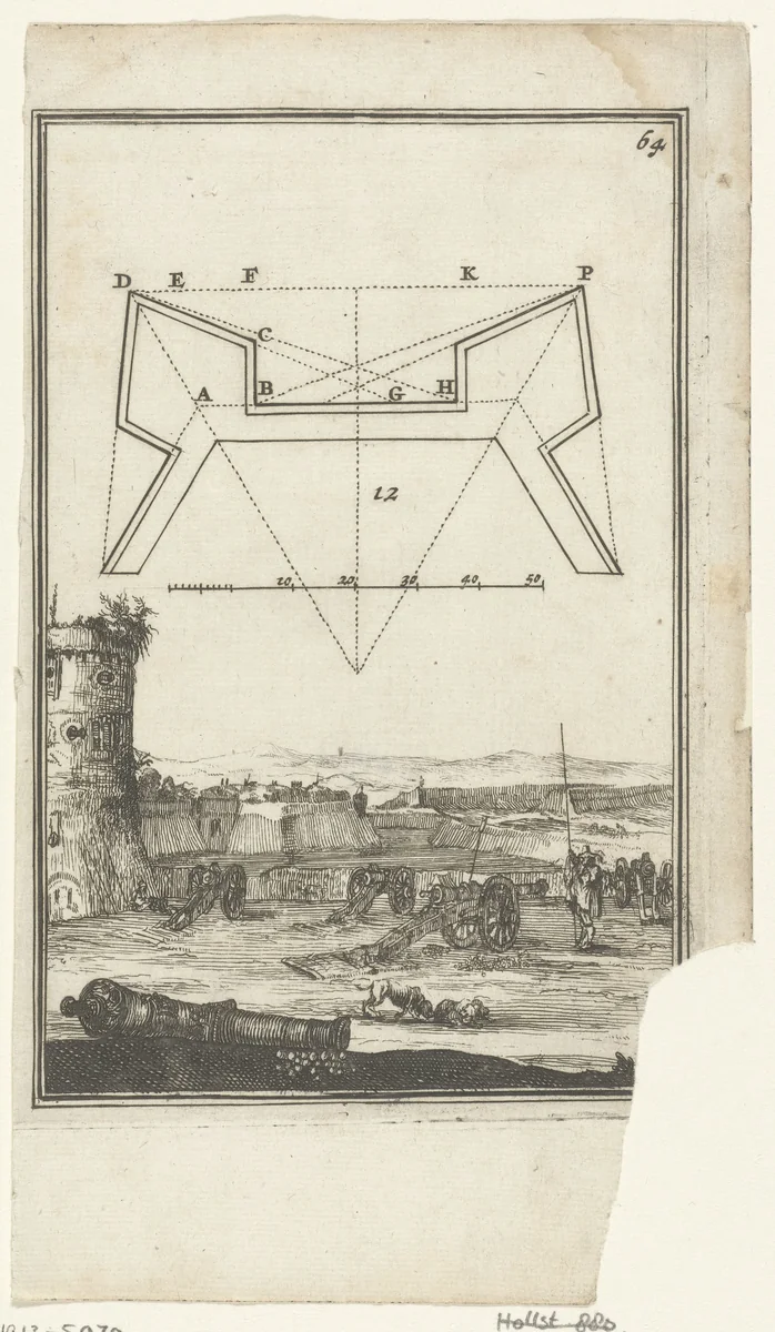 Illustratie voor 'Den Arbeid van Mars' van Allain Manesson Mallet by Romeyn de Hooghe, print, 1672