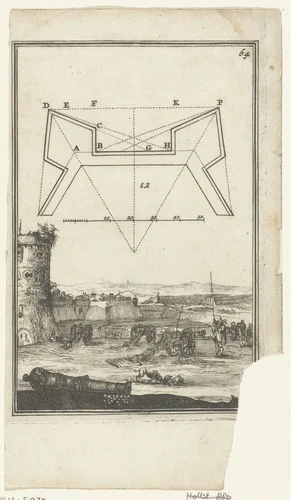 Illustratie voor 'Den Arbeid van Mars' van Allain Manesson Mallet by Romeyn de Hooghe, print, 1672
