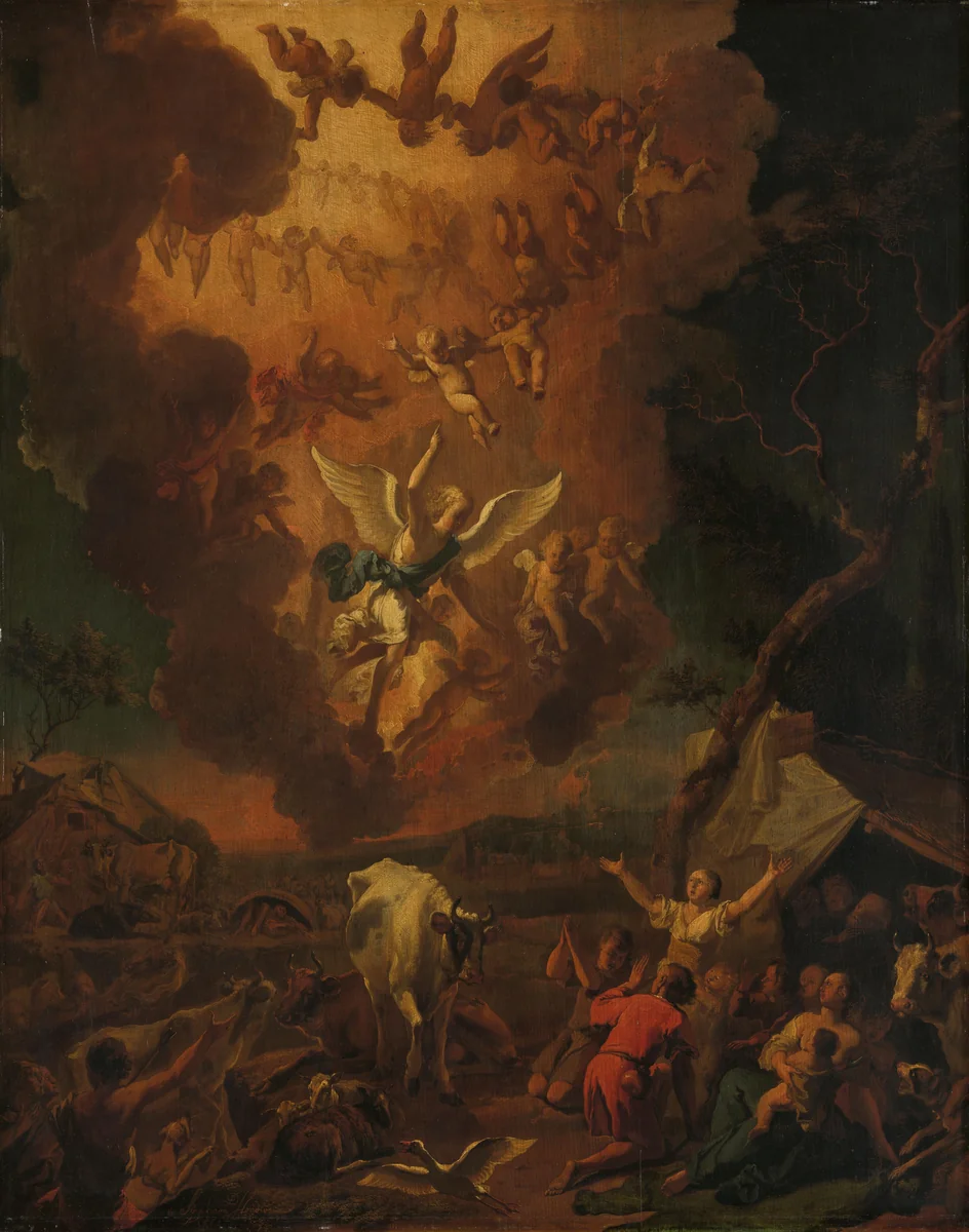 The Annunciation to the Shepherds by Abraham Daniëlsz. Hondius, painting, 1663