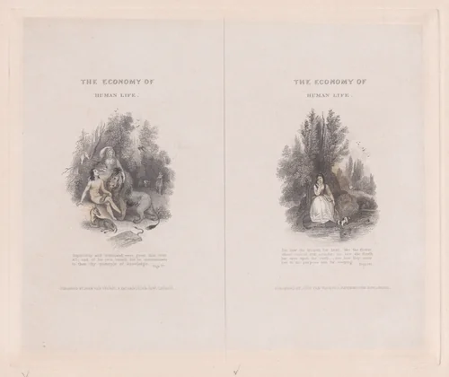 Two illustrations for "The Economy of Human Life" by Frank Howard, print, 1834
