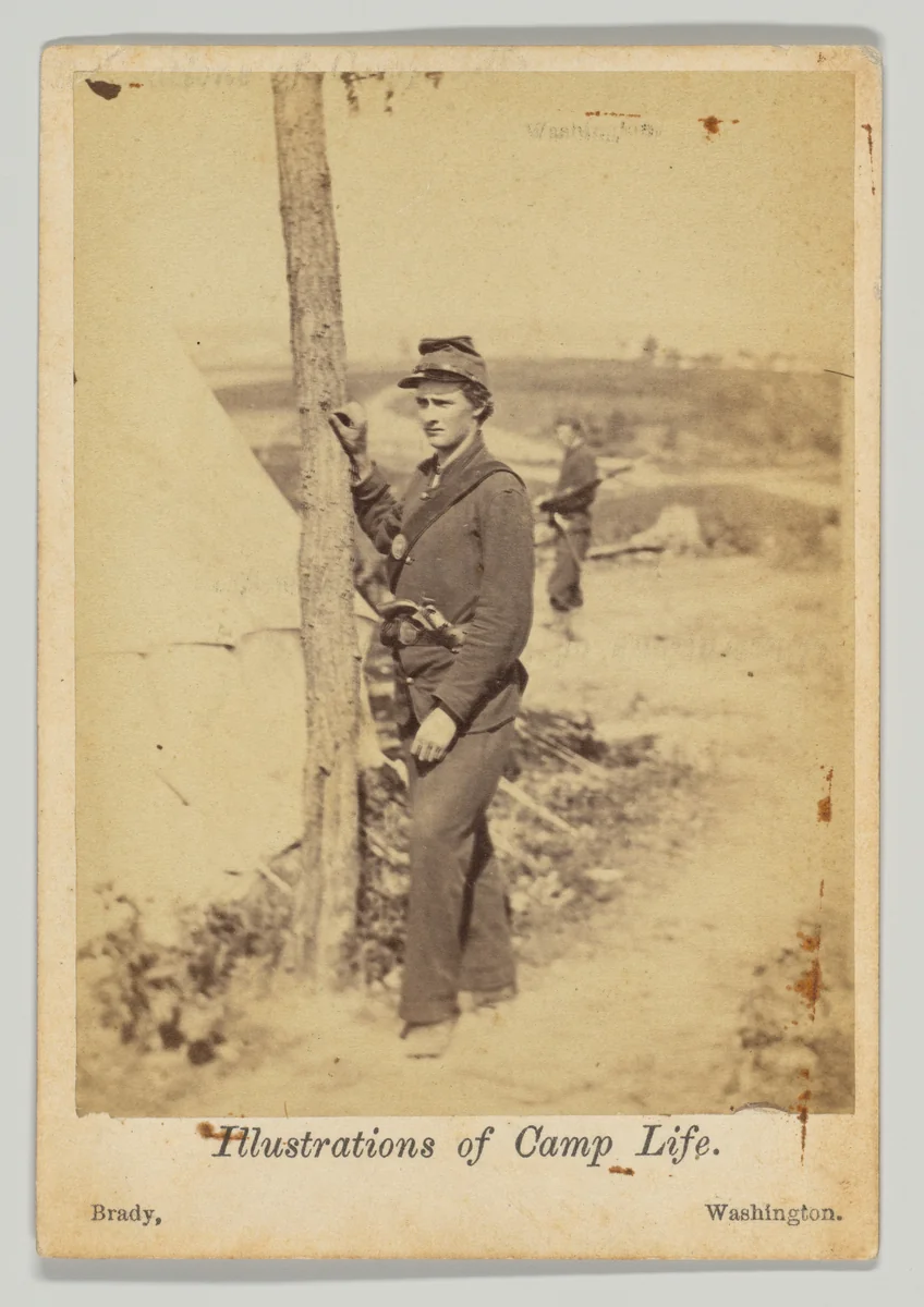 Standing Soldier with Pistol in Belt by Mathew Brady, photograph, 1861
