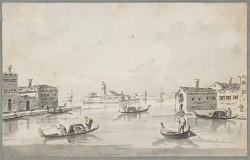The Punta di San Giobbe, with the Island of San Secondo in the Distance by Giacomo Guardi, drawing, 1764-1835