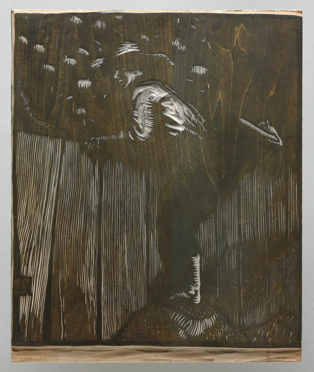 Block to Illustrate Woodcutting by Arthur Allen Lewis, print, 1900-1924