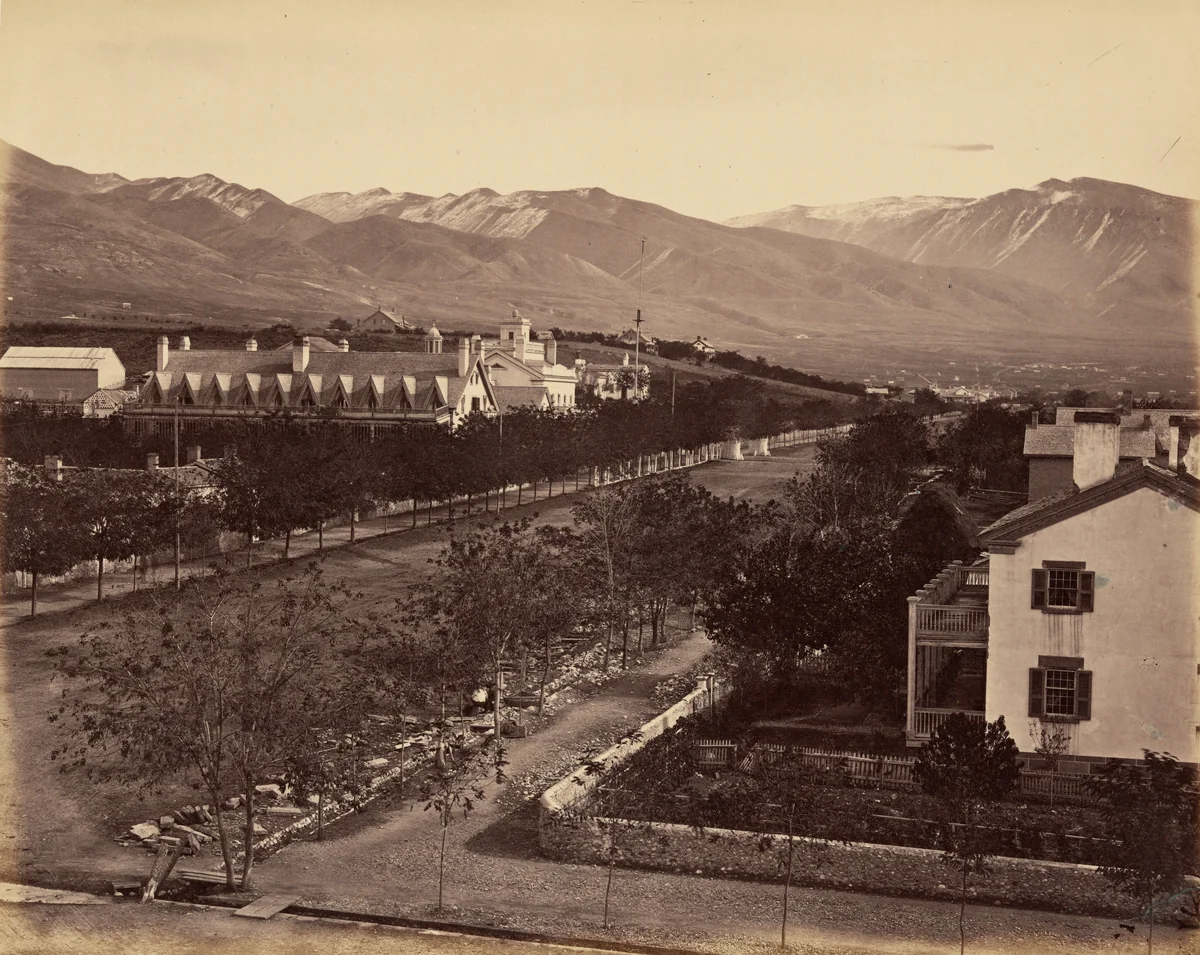 Plate 47. Residence of Brigham Young by Andrew Joseph Russell, photograph, 1869