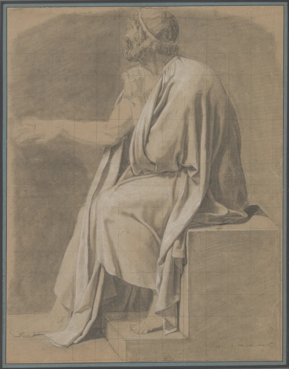 Crito by Jacques-Louis David, drawing, 1781-1792
