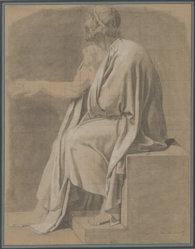 Crito by Jacques-Louis David, drawing, 1781-1792