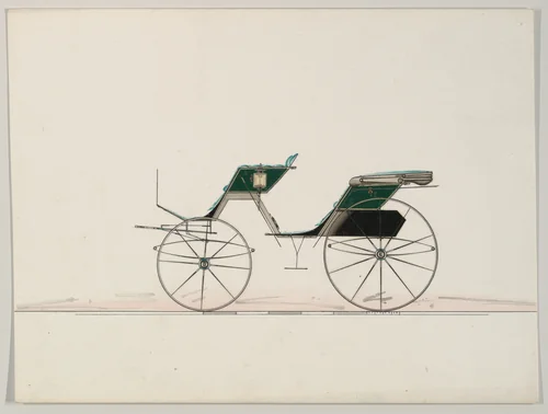 Design for Phaeton (unnumbered) by Brewster & Co., drawing, 1865-1875
