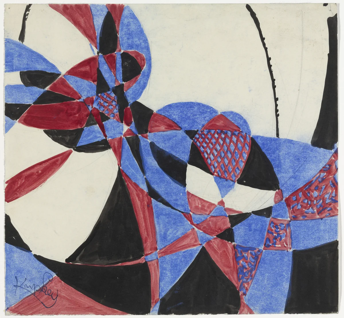 Amorpha: Fugue in Two Colors by František Kupka, drawing, 1912