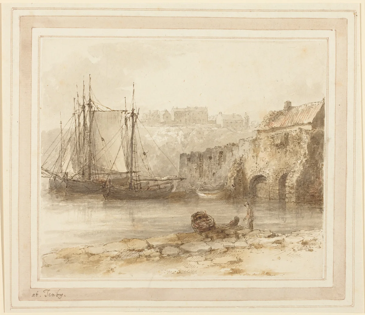 At Tenby by Heneage Finch, drawing, 1790