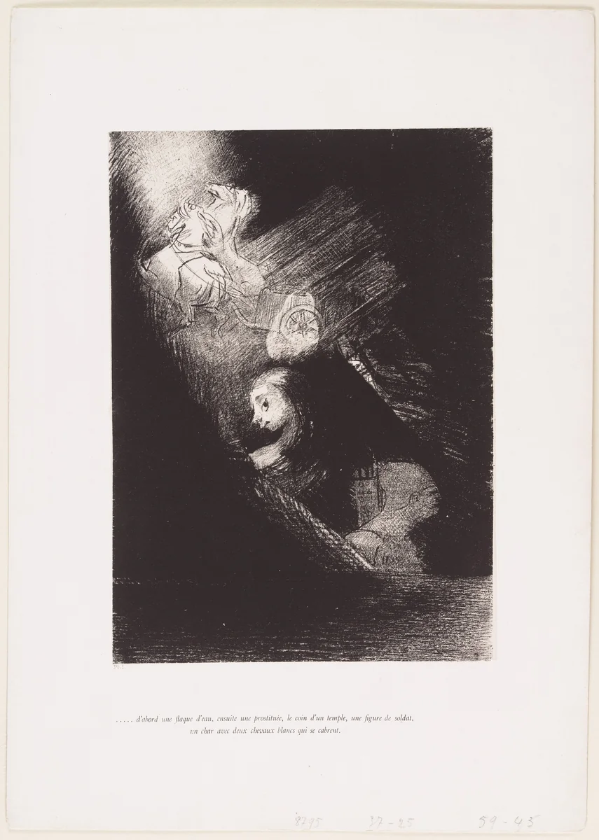 The Temptation of Saint Anthony (La Tentation de Saint-Antoine) (first series) by Odilon Redon, print, 1888