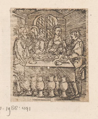 Bruiloft te Kana by anonymous, print, 1536