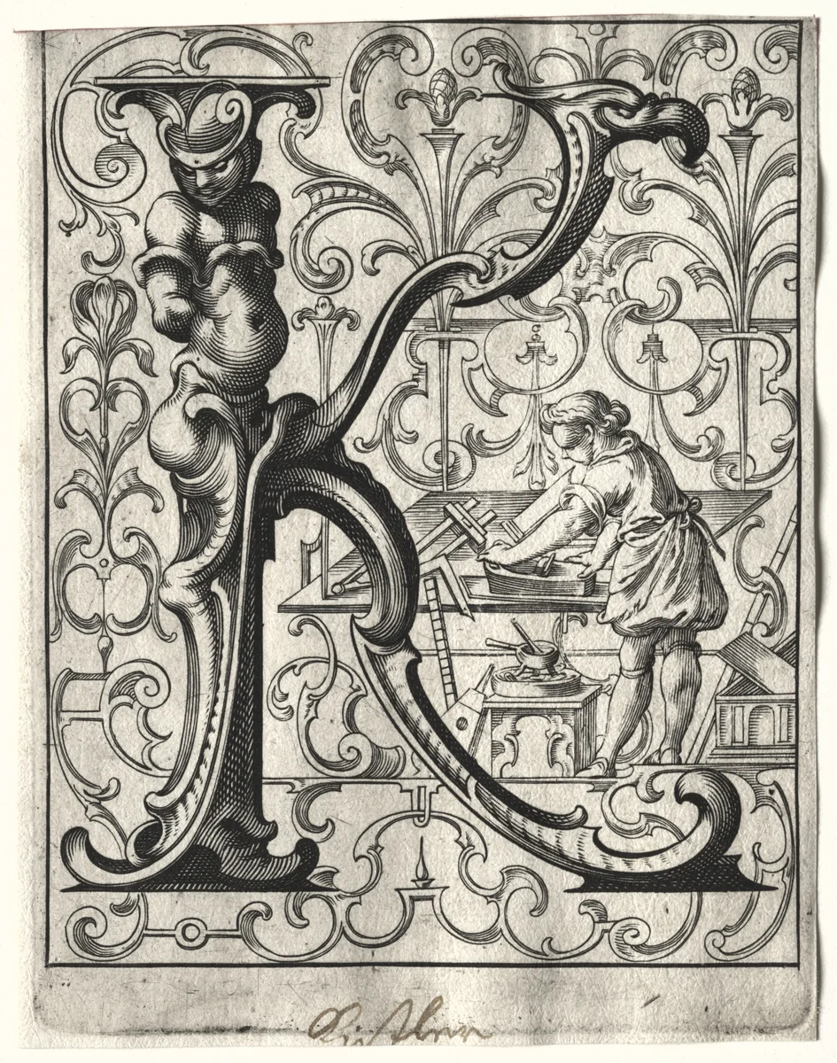 New ABC Booklet: K by Lucas Kilian, print, 1627