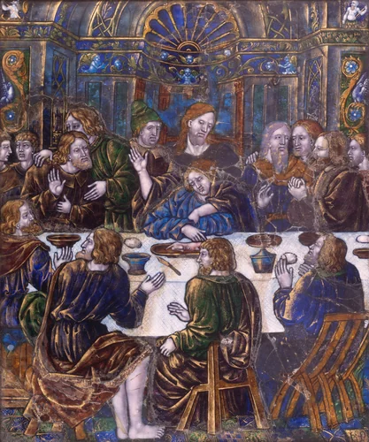 Plaque with the Last Supper by Jean I Penicaud, decorative art, 1530