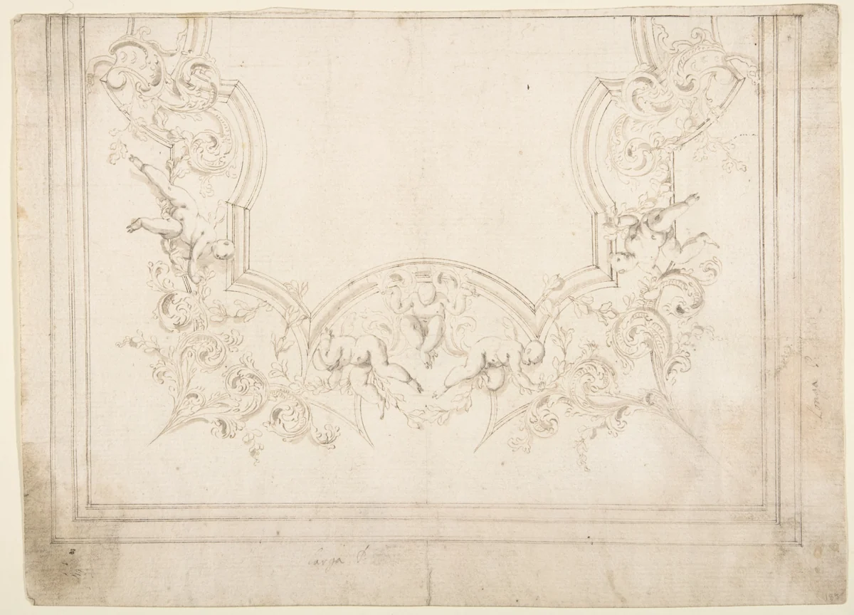 Design for a Ceiling Decoration by Donato Giuseppe Frisoni, drawing, 1709-1720