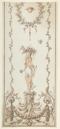 Design for an Ornamental Panel by anonymous, drawing, 1800-1899