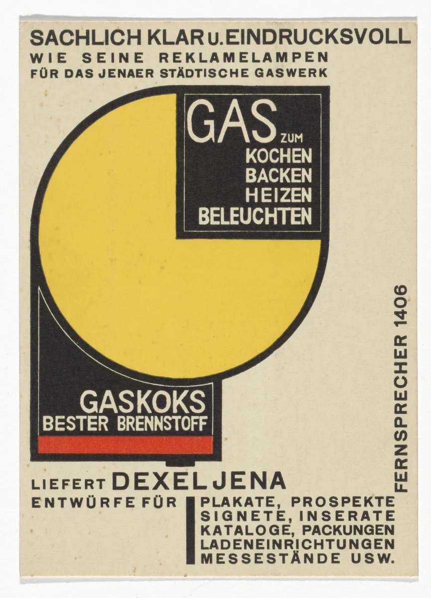 Advertising postcard by Walter Dexel, design, 1925