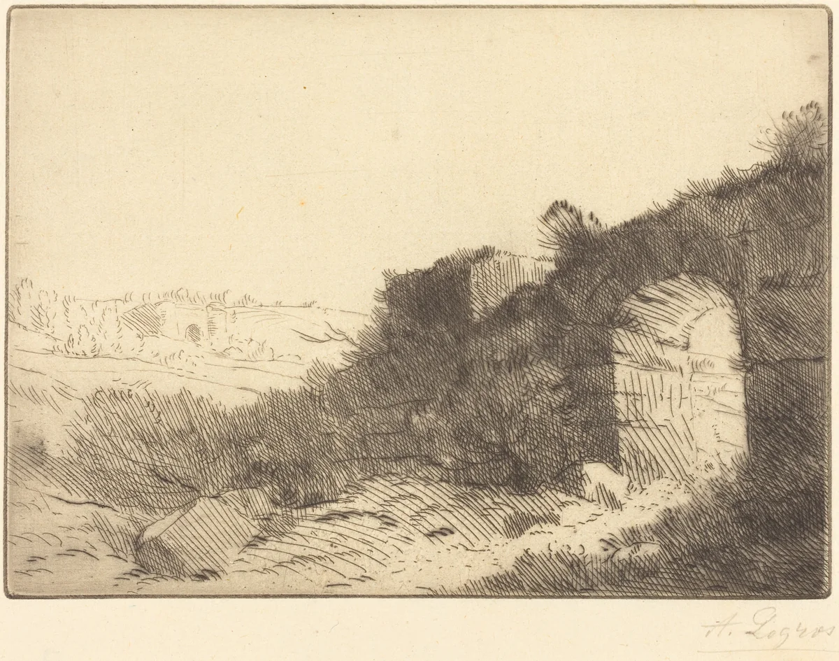 Roman Ruin (Ruine romaine) by Alphonse Legros, print, 1837-1911