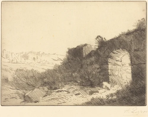 Roman Ruin (Ruine romaine) by Alphonse Legros, print, 1837-1911