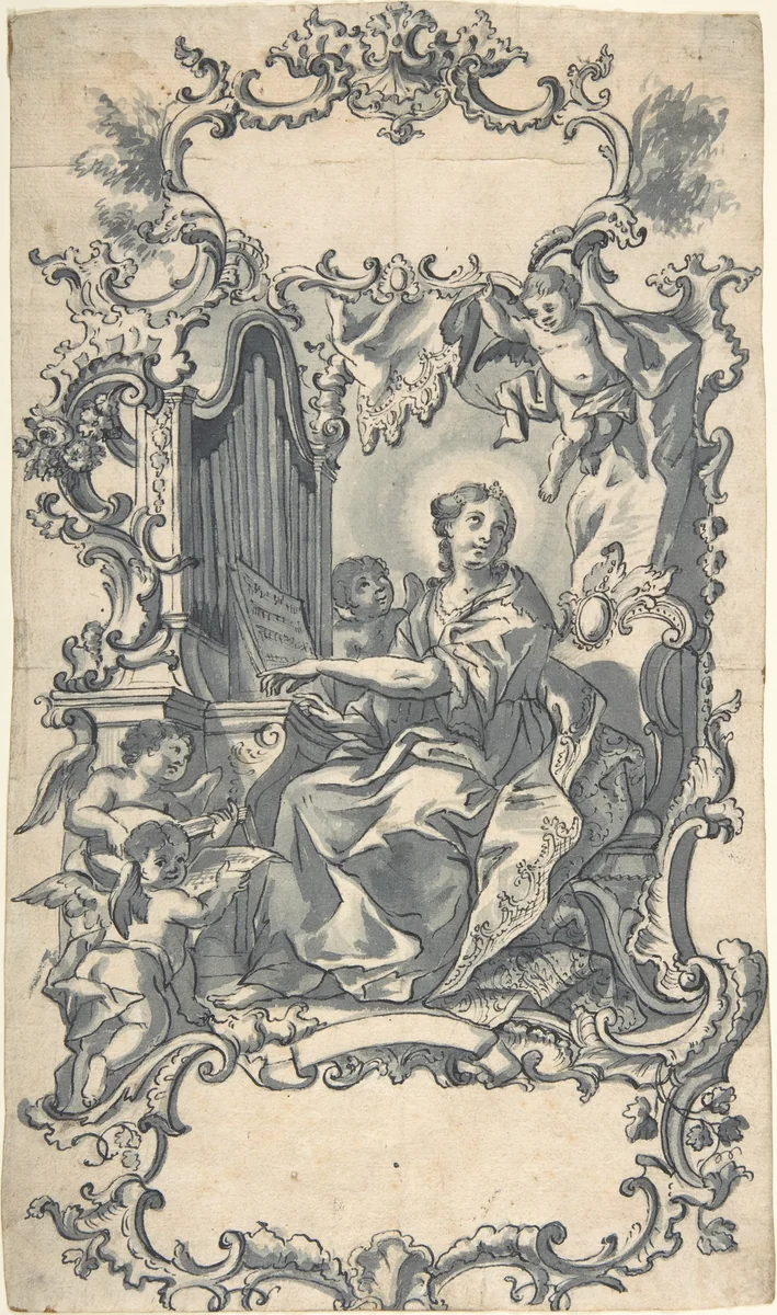 St. Cecilia by anonymous, drawing, 1800-1900