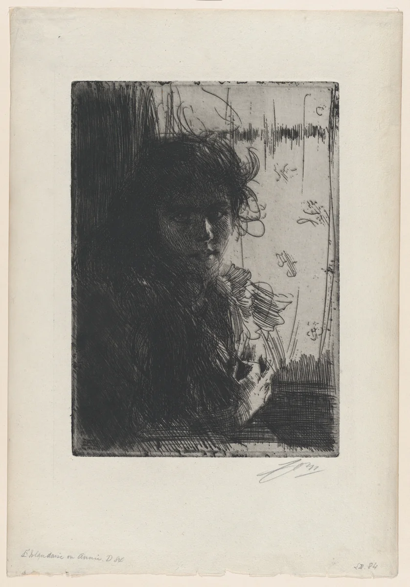 An Irish Girl by Anders Zorn, print, 1894