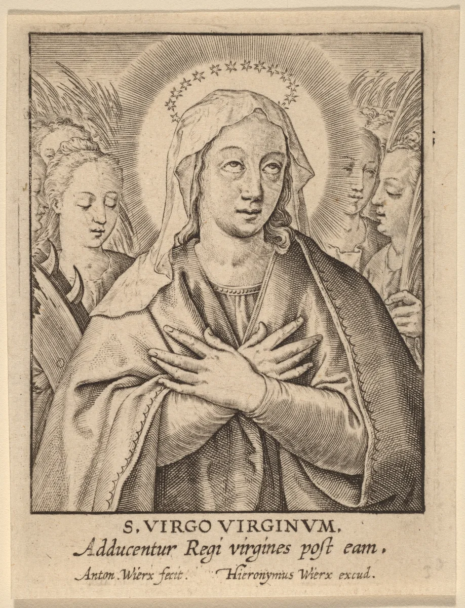 S. Virgo Virginum by Anton Wierix II, print, 1552-1624