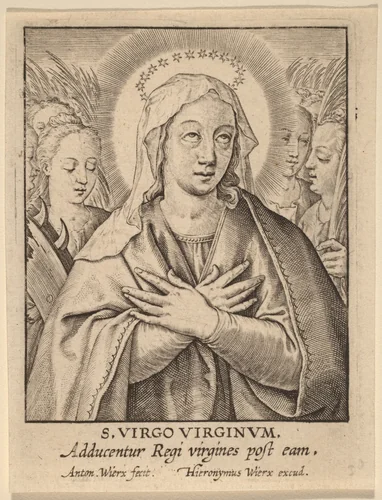 S. Virgo Virginum by Anton Wierix II, print, 1552-1624