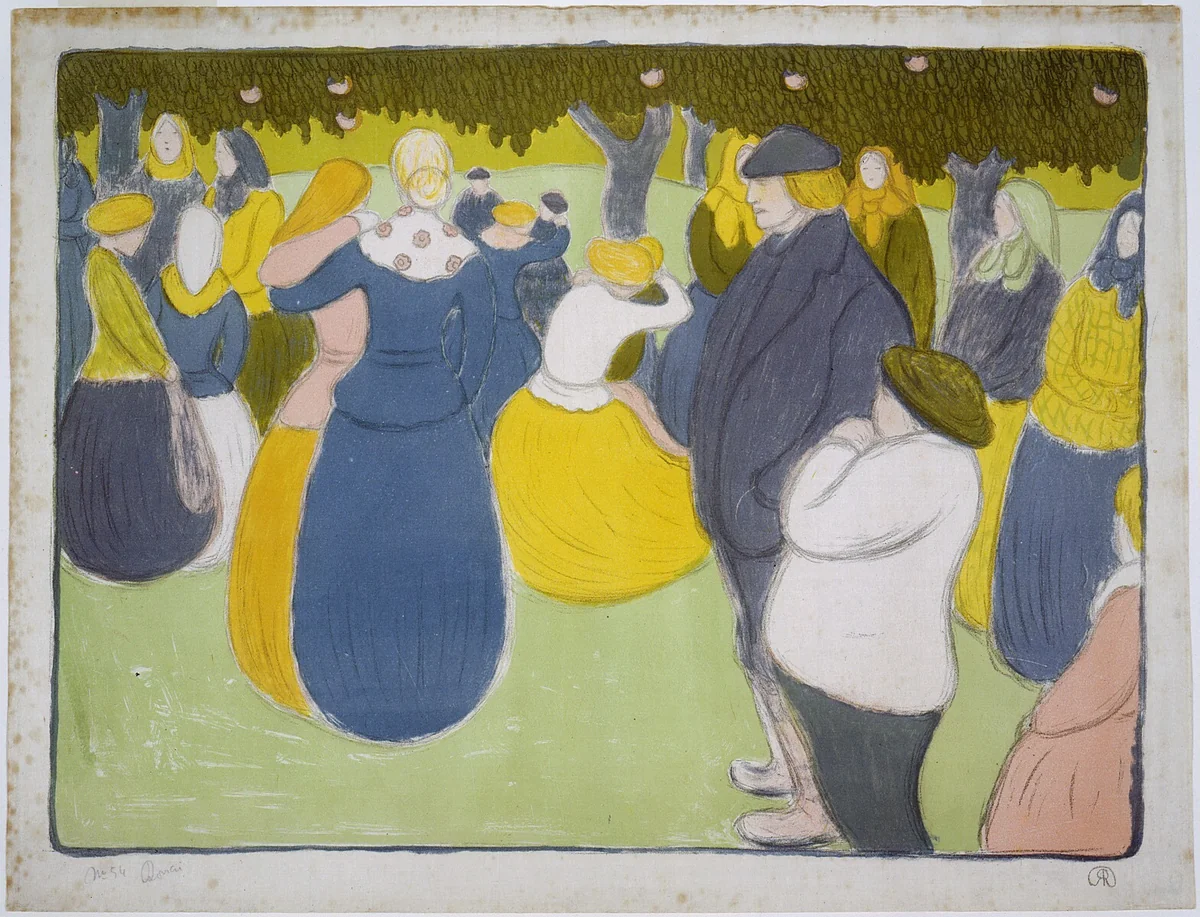 La fête de village (Village Festival) by József Rippl-Rónai, print, 1896