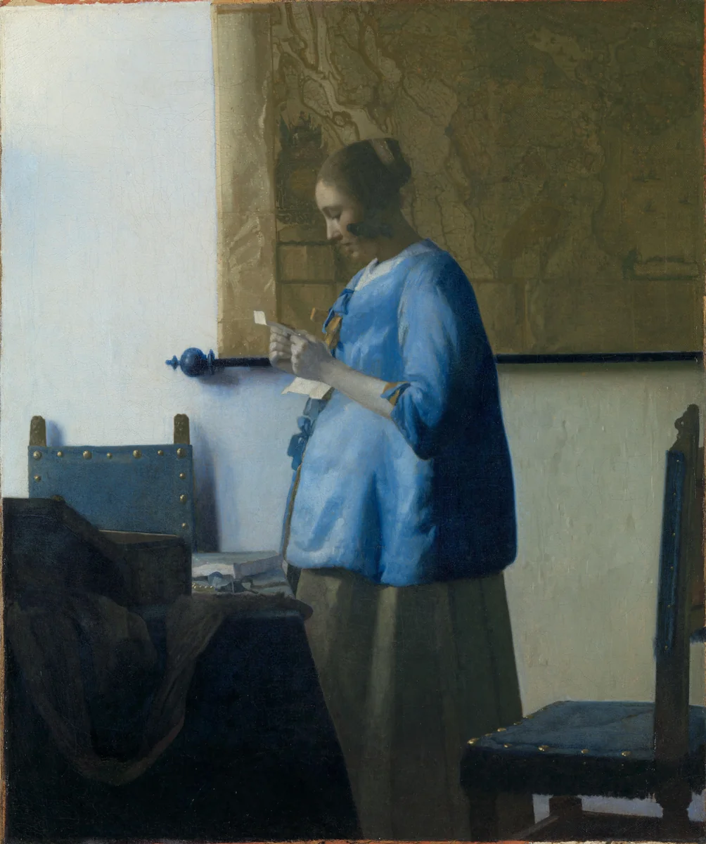 Brieflezende vrouw by Johannes Vermeer, painting, 1663