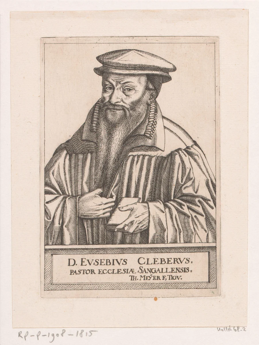 Portret van Eusebius Cleber by Unknown, print, 1582-1658