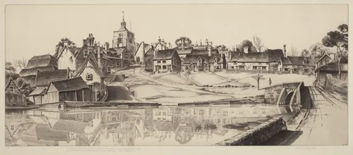 Reflections at Finchingfield, England by John Taylor Arms, print, 1938