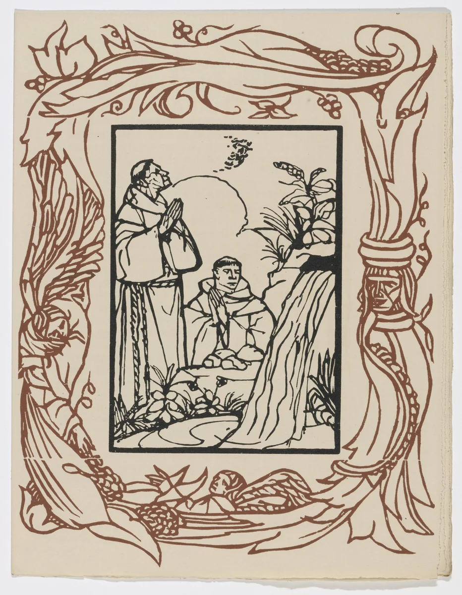 Plate (page 81) from Les Petites Fleurs de St. François (The Little Flowers of St. Francis) by Émile Bernard, illustrated book, 1928