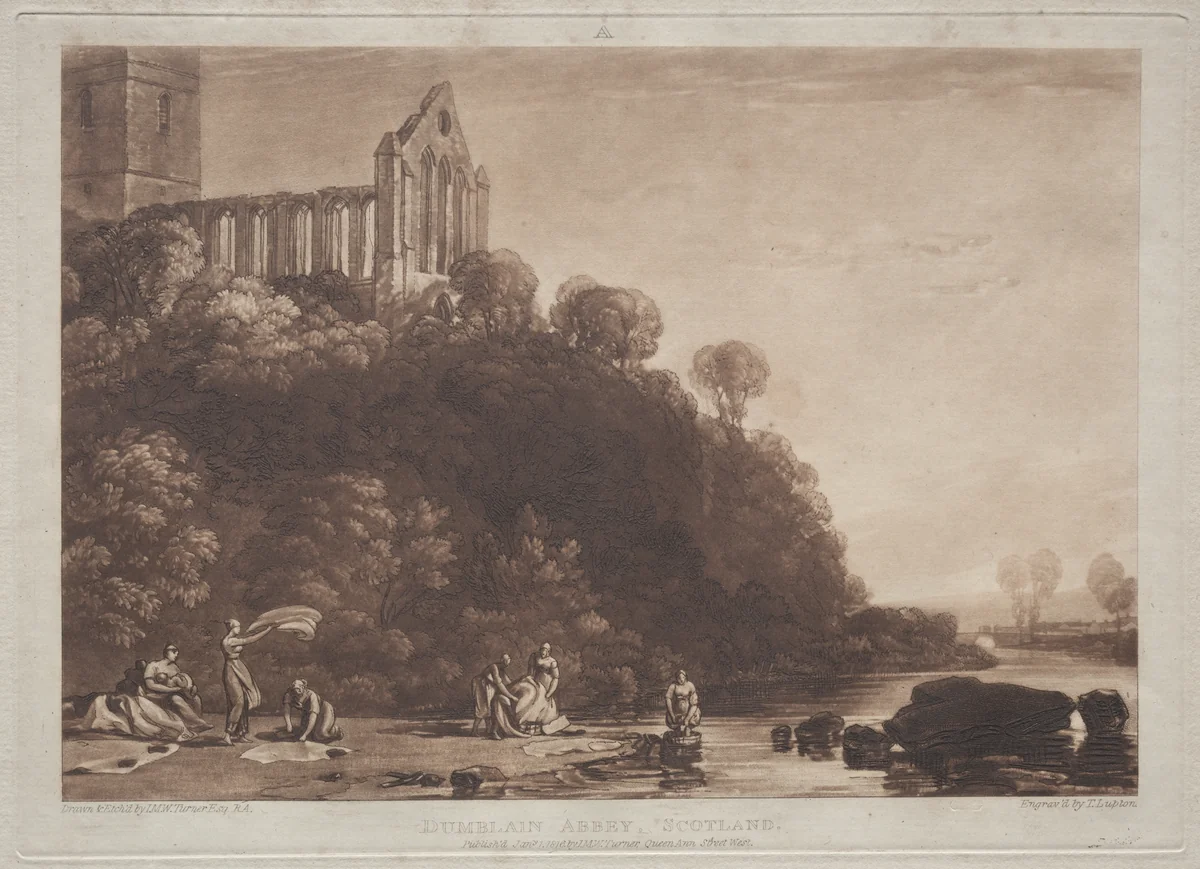 Liber Studiorum: Dumblain Abbey, Scotland by Joseph Turner, print