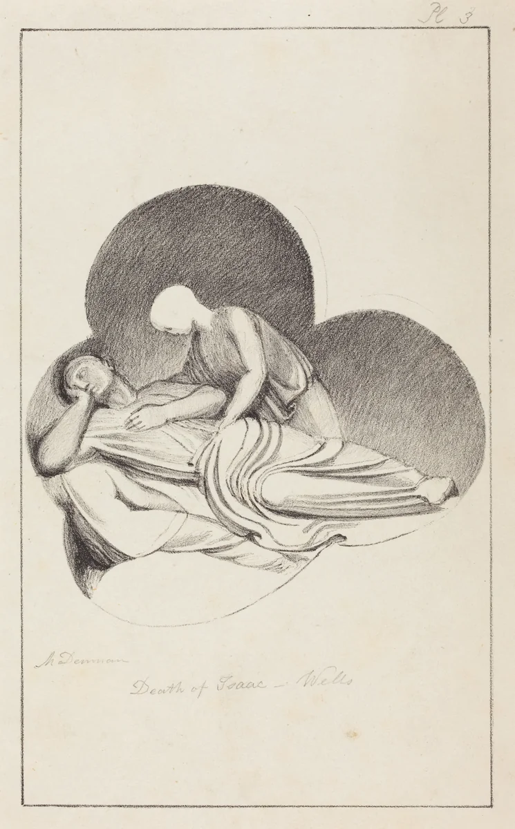 Death of Isaac, from Wells Cathedral by Maria Denman; John Flaxman, print, 1829
