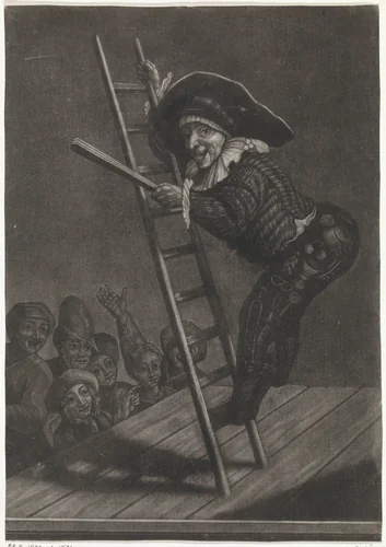 Harlekijn by anonymous, print, 1680-1754