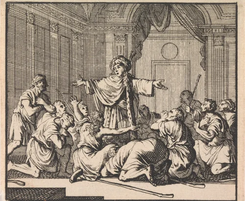 Jozef maakt zich bekend aan zijn broers by Caspar Luyken, print, 1698