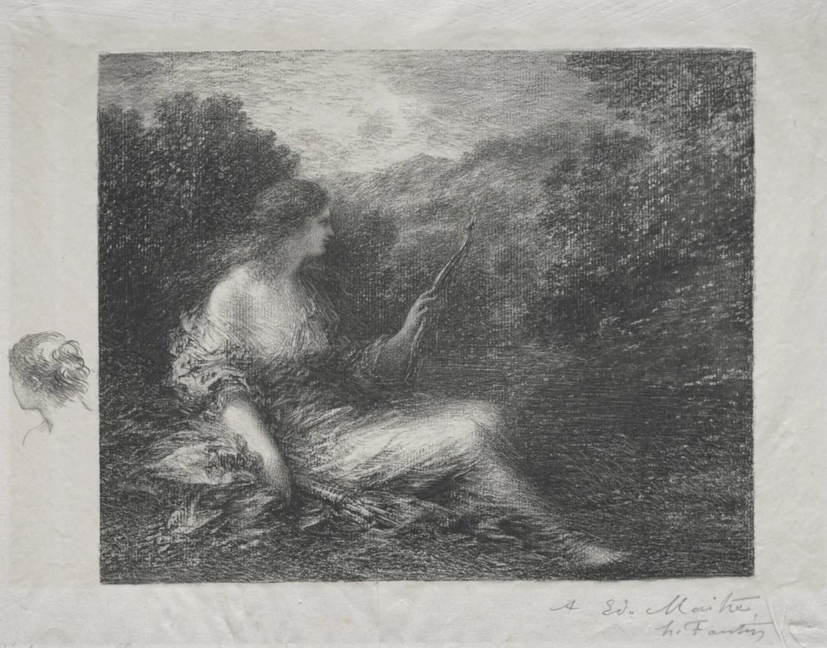 The Huntress by Henri Fantin-Latour, print, 1892