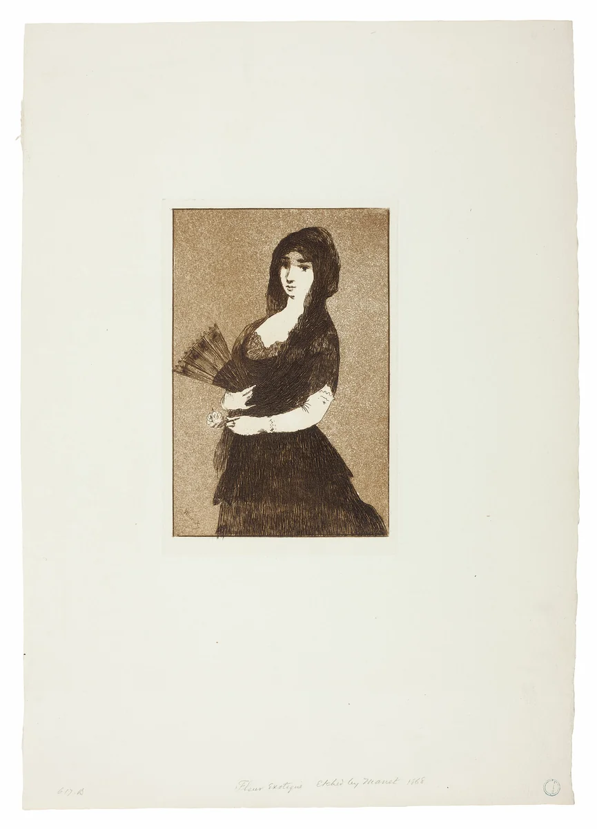 Exotic Flower (Woman in a Mantilla) by Édouard Manet, print, 1868