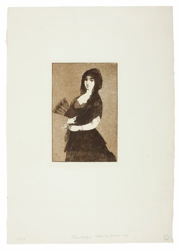 Exotic Flower (Woman in a Mantilla) by Édouard Manet, print, 1868