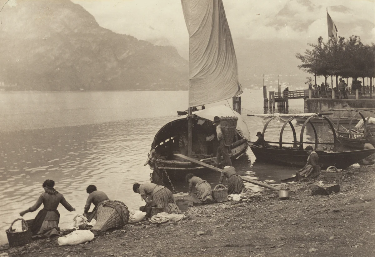 Washerwomen at Lake Como by Alfred Stieglitz, photograph, 1887