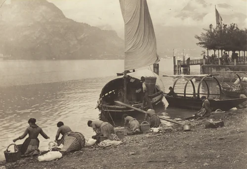 Washerwomen at Lake Como by Alfred Stieglitz, photograph, 1887
