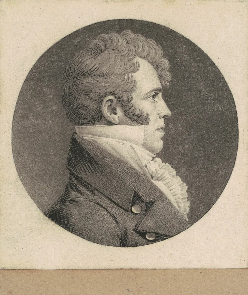 Unidentified Man by Charles B. J. Févret de Saint-Mémin, print, 1807-1808
