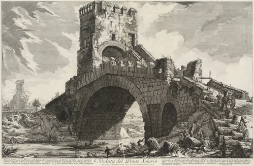 Veduta del Ponte Salario by Giovanni Battista Piranesi, print, 1756-1757