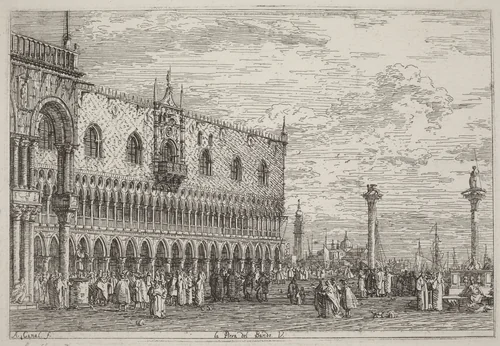 La Piera del Bando. V. by Canaletto, print, 1735-1746