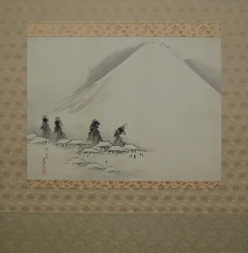 Mt. Fuji in Winter by Shibata Zeshin (柴田是真), painting, 1890