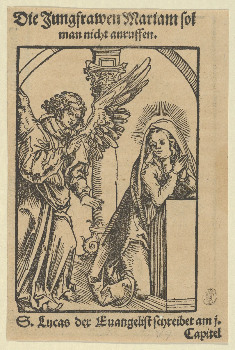 The Annunciation by Lucas Cranach, print, 1505-1517
